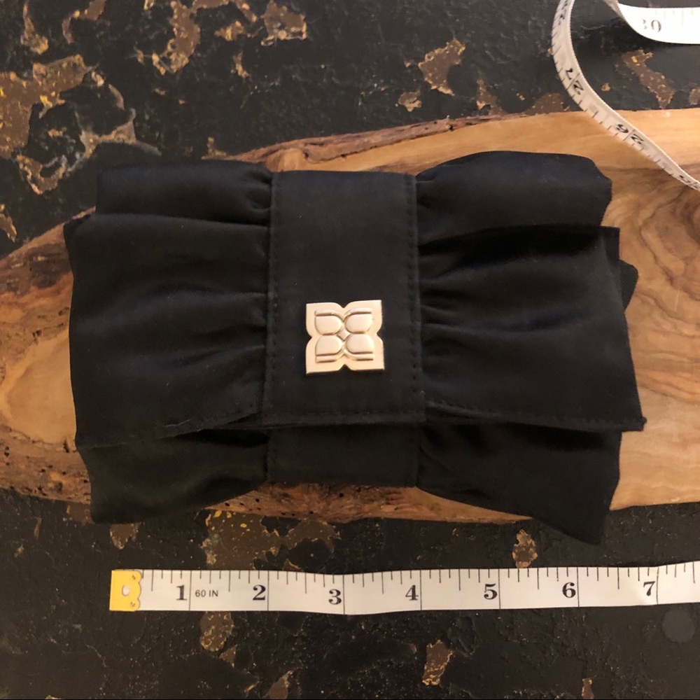 BCBGMaxazaria Mini Black Clutch with gold clasp